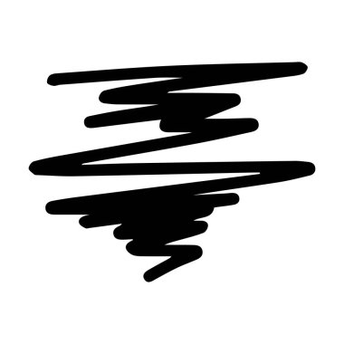 Scribble fırça soyut ögesi, kömür çarpması kıvrımlı çizgi arkaplan tasarımı için çizim 
