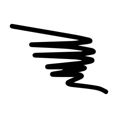 Scribble fırça soyut ögesi, kömür çarpması kıvrımlı çizgi arkaplan tasarımı için çizim 