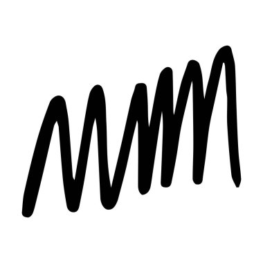 Scribble fırça soyut ögesi, kömür çarpması kıvrımlı çizgi arkaplan tasarımı için çizim 