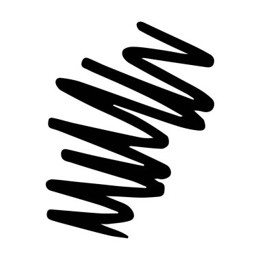 Scribble fırça soyut ögesi, kömür çarpması kıvrımlı çizgi arkaplan tasarımı için çizim 