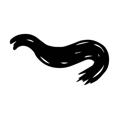 Arkaplan tasarımı için Scribble fırça vuruş ögesi, soyut kömür kıvrımlı çizgi çizimi çizimi