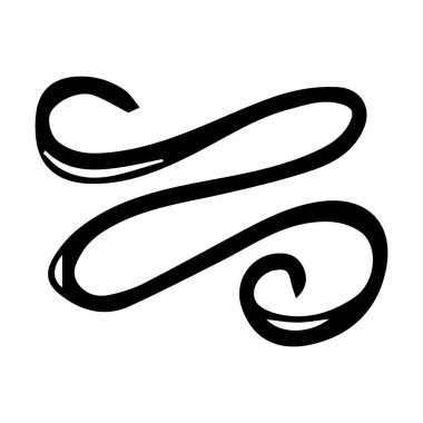 Arkaplan tasarımı için Scribble fırça vuruş ögesi, soyut kömür kıvrımlı çizgi çizimi çizimi