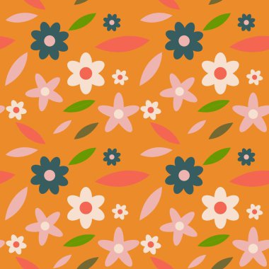 Kusursuz çiçek desenli element vektörü şekil karalama çiçek soyut doku ve kumaş arkaplan illüstrasyonu