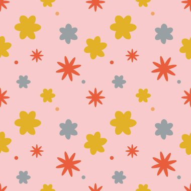 Kusursuz çiçek desenli element vektörü şekil karalama çiçek soyut doku ve kumaş arkaplan illüstrasyonu