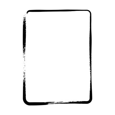 Vektör illüstrasyonunda tasarım için çerçeve kenarlığı eğimli grunge şekil simgesi, dikey dikdörtgen dekoratif karalama ögesi