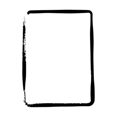 Vektör illüstrasyonunda tasarım için çerçeve kenarlığı eğimli grunge şekil simgesi, dikey dikdörtgen dekoratif karalama ögesi