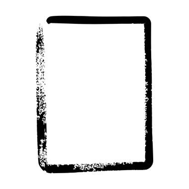 Vektör illüstrasyonunda tasarım için çerçeve kenarlığı eğimli grunge şekil simgesi, dikey dikdörtgen dekoratif karalama ögesi