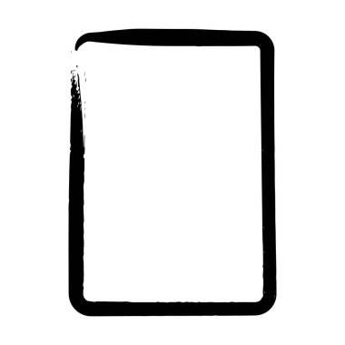 Vektör illüstrasyonunda tasarım için çerçeve kenarlığı eğimli grunge şekil simgesi, dikey dikdörtgen dekoratif karalama ögesi