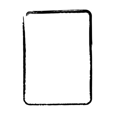 Vektör illüstrasyonunda tasarım için çerçeve kenarlığı eğimli grunge şekil simgesi, dikey dikdörtgen dekoratif karalama ögesi