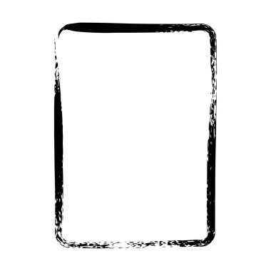 Vektör illüstrasyonunda tasarım için çerçeve kenarlığı eğimli grunge şekil simgesi, dikey dikdörtgen dekoratif karalama ögesi