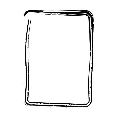 Vektör illüstrasyonunda tasarım için çerçeve kenarlığı eğimli grunge şekil simgesi, dikey dikdörtgen dekoratif karalama ögesi