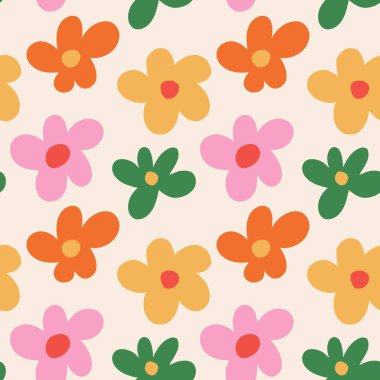 Kusursuz çiçek desenli element vektörü şekil karalama çiçek soyut doku ve kumaş arkaplan illüstrasyonu