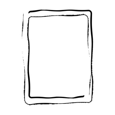 Vektör illüstrasyonunda tasarım için çerçeve kenarlığı eğimli grunge şekil simgesi, dikey dikdörtgen dekoratif karalama ögesi