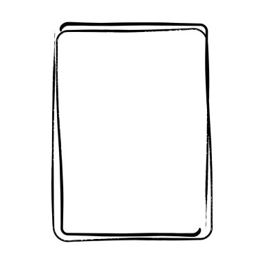 Vektör illüstrasyonunda tasarım için çerçeve kenarlığı eğimli grunge şekil simgesi, dikey dikdörtgen dekoratif karalama ögesi