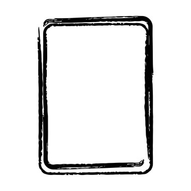 Vektör illüstrasyonunda tasarım için çerçeve kenarlığı eğimli grunge şekil simgesi, dikey dikdörtgen dekoratif karalama ögesi