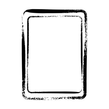 Vektör illüstrasyonunda tasarım için çerçeve kenarlığı eğimli grunge şekil simgesi, dikey dikdörtgen dekoratif karalama ögesi