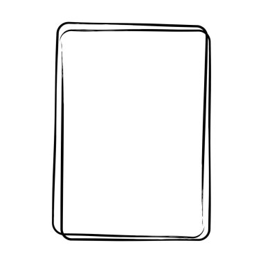 Vektör illüstrasyonunda tasarım için çerçeve kenarlığı eğimli grunge şekil simgesi, dikey dikdörtgen dekoratif karalama ögesi