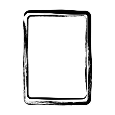 Vektör illüstrasyonunda tasarım için çerçeve kenarlığı eğimli grunge şekil simgesi, dikey dikdörtgen dekoratif karalama ögesi