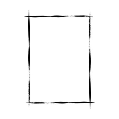 Vektör illüstrasyonunda tasarım için çerçeve kenarlığı grunge şekil simgesi, dikey, dikdörtgen dekoratif karalama ögesi