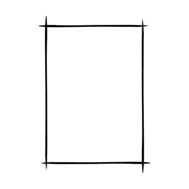 Vektör illüstrasyonunda tasarım için çerçeve kenarlığı grunge şekil simgesi, dikey, dikdörtgen dekoratif karalama ögesi