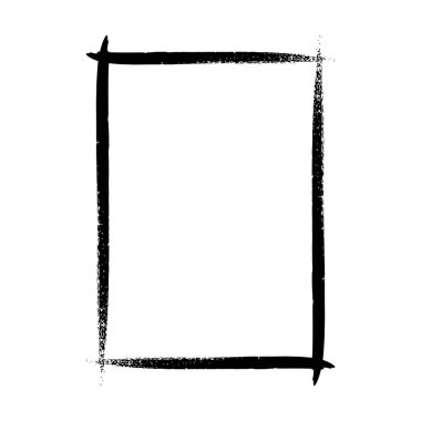 Vektör illüstrasyonunda tasarım için çerçeve kenarlığı grunge şekil simgesi, dikey, dikdörtgen dekoratif karalama ögesi