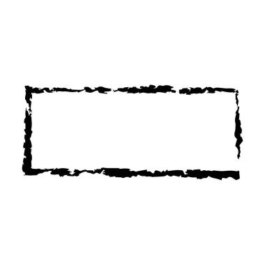 Çerçeve dikdörtgen uzun doku ögesi, ana sınır grunge şekil simgesi, vektör illüstrasyonunda tasarım için dekoratif karalama