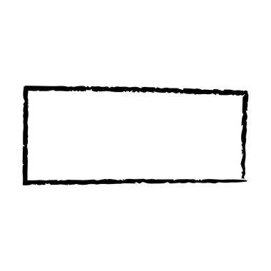 Çerçeve dikdörtgen uzun doku ögesi, ana sınır grunge şekil simgesi, vektör illüstrasyonunda tasarım için dekoratif karalama