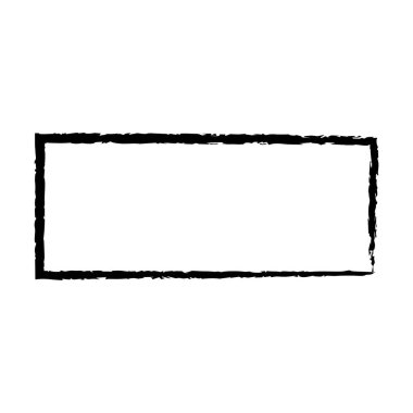 Çerçeve dikdörtgen uzun doku ögesi, ana sınır grunge şekil simgesi, vektör illüstrasyonunda tasarım için dekoratif karalama