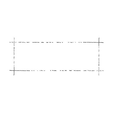 Çerçeve dikdörtgen uzun doku ögesi, ana sınır grunge şekil simgesi, vektör illüstrasyonunda tasarım için dekoratif karalama