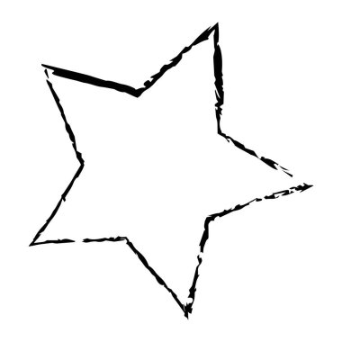 Yıldız grunge çerçeve sınır el çizimi vektör şekil simgesi vektör illüstrasyonunda tasarım için dekoratif klasik karalama ögesi için