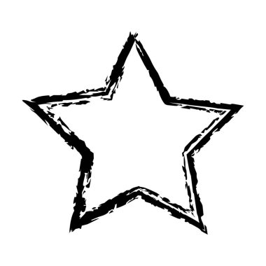 Yıldız grunge çerçeve sınır el çizimi vektör şekil simgesi vektör illüstrasyonunda tasarım için dekoratif klasik karalama ögesi için