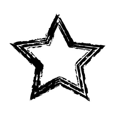 Yıldız grunge çerçeve sınır el çizimi vektör şekil simgesi vektör illüstrasyonunda tasarım için dekoratif klasik karalama ögesi için