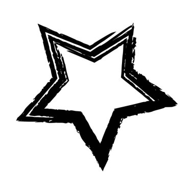 Yıldız grunge çerçeve sınır el çizimi vektör şekil simgesi vektör illüstrasyonunda tasarım için dekoratif klasik karalama ögesi için