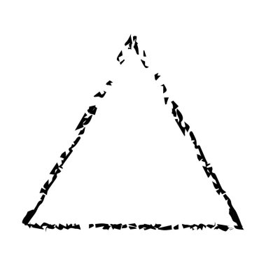 Vektör çiziminde tasarım için dekoratif klasik karalama için üçgen grunge desen çerçeve çerçeve şekil simgesi