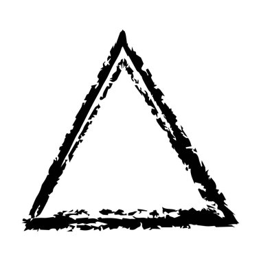Vektör çiziminde tasarım için dekoratif klasik karalama için üçgen grunge desen çerçeve çerçeve şekil simgesi