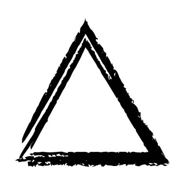 Vektör çiziminde tasarım için dekoratif klasik karalama için üçgen grunge desen çerçeve çerçeve şekil simgesi