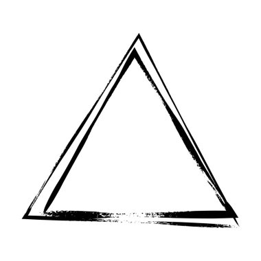 Vektör çiziminde tasarım için dekoratif klasik karalama için üçgen grunge desen çerçeve çerçeve şekil simgesi