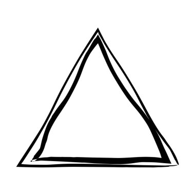 Vektör çiziminde tasarım için dekoratif klasik karalama için üçgen grunge desen çerçeve çerçeve şekil simgesi