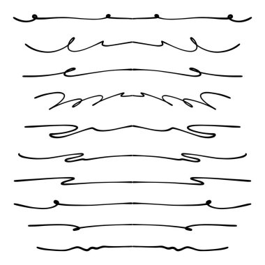 El çizimi ikon vektör çizimi tasarım elementi: Swish, swash, swoosh altı çizili kıvrımlı kıvrımlı çizgi