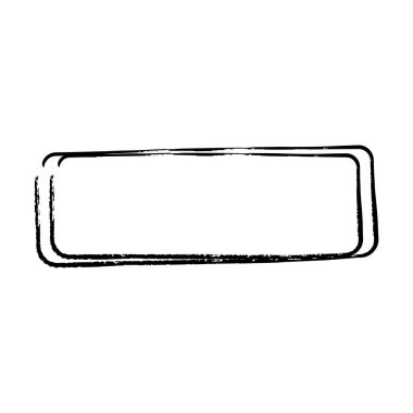 Çerçeve eğimli dikdörtgen uzun doku ögesi, ana hatlı grunge şekil simgesi, vektör illüstrasyonunda tasarım için dekoratif karalama