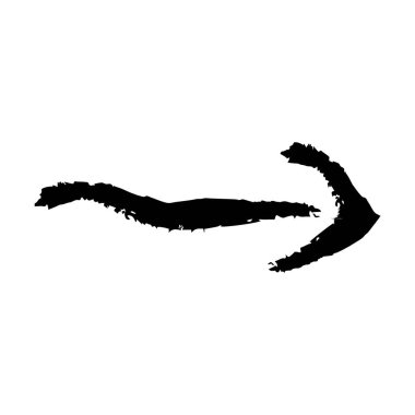 Grafik tasarımı için ok sembolü simgesi, grunge doku yön sembolünün vektör ögesi çizimi