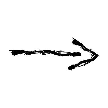 Grafik tasarımı için ok sembolü simgesi, grunge doku yön sembolünün vektör ögesi çizimi
