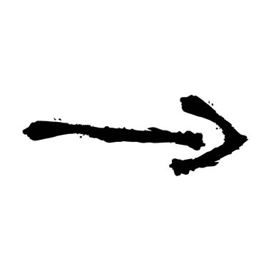 Grafik tasarımı için ok sembolü simgesi, grunge doku yön sembolünün vektör ögesi çizimi