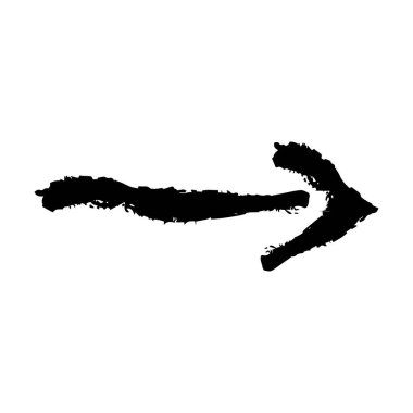 Grafik tasarımı için ok sembolü simgesi, grunge doku yön sembolünün vektör ögesi çizimi