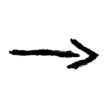 Grafik tasarımı için ok sembolü simgesi, grunge doku yön sembolünün vektör ögesi çizimi