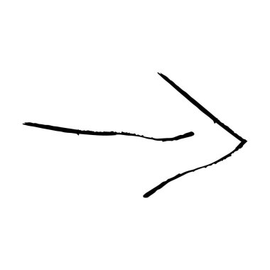 Grafik tasarımı için ok sembolü simgesi, grunge doku yön sembolünün vektör ögesi çizimi