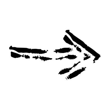 Grafik tasarımı için ok sembolü simgesi, grunge doku yön sembolünün vektör ögesi çizimi