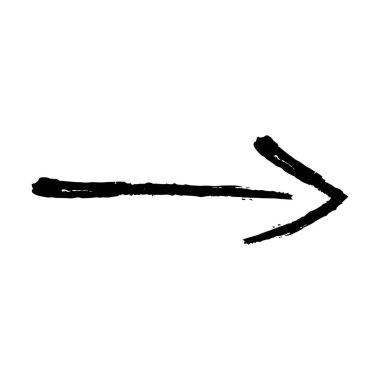 Grafik tasarımı için ok sembolü simgesi, grunge doku yön sembolünün vektör ögesi çizimi