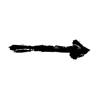Grafik tasarımı için ok sembolü simgesi, grunge doku yön sembolünün vektör ögesi çizimi