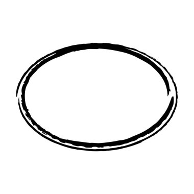 Çerçeve elips, grunge oval outline sınır şekil simgesi, vektör illüstrasyonunda tasarım için dekoratif karalama ögesi